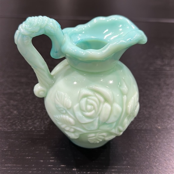 Avon Vintage Teal Oil Pitcher with Stopper and Bowl Set - Picture 7 of 10